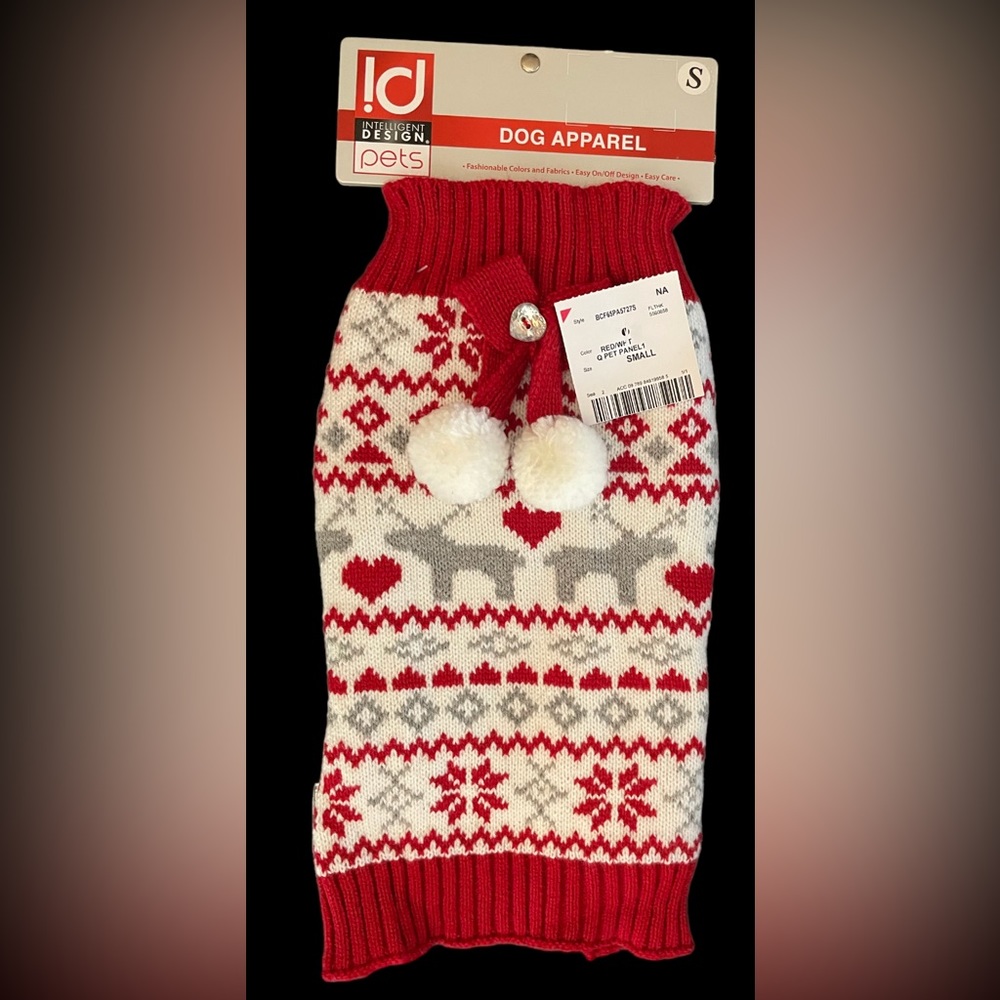 Red and White Dog Sweater